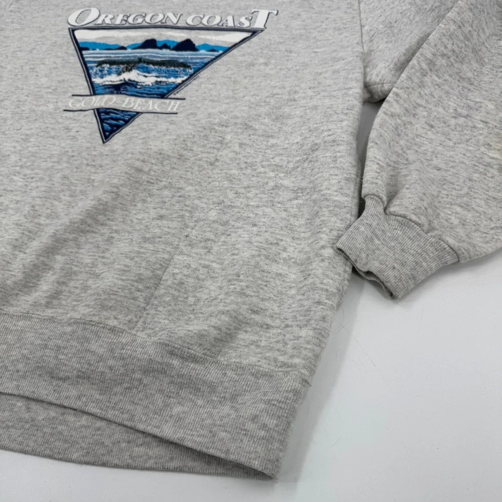Vintage Oregon Coast Gold Beach Crewneck Sweatshirt Jerzees XL Heather Gray 80's